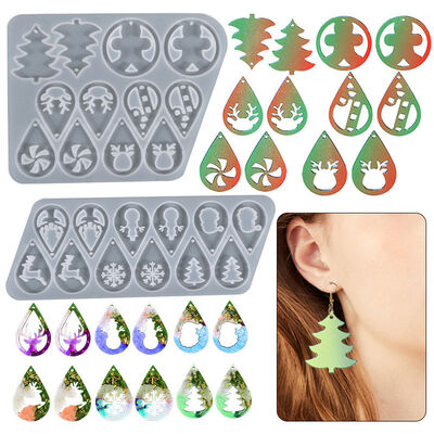 DIY crystal dropper mold Christmas series earrings pendant silicone mold spot wholesale