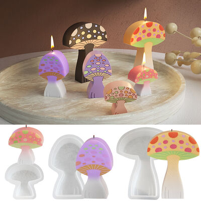 DIY Crystal Dropping Resin Mushroom Easter Large, Medium, Small, Three Dimensional Candle Gypsum Silicone Mold