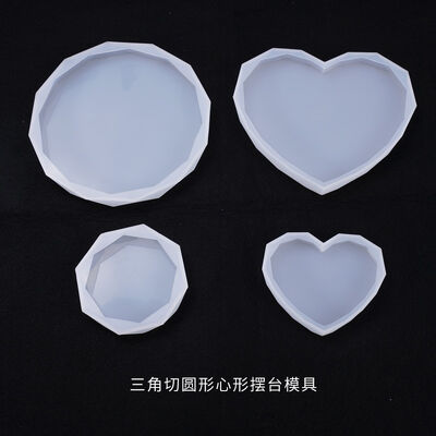 DIY crystal dropper mold, heart-shaped cut surface, triangular cut circle, table, coaster, jewelry, silicone mold