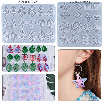 DIY crystal dropper mold homemade high mirror earrings pendant jewelry silicone mold spot wholesale