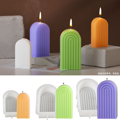 DIY Large, Medium, Small, Stackable Striped Arch Candle Ornament Silicone Mold Aromatherapy Gypsum Jewelry Grinding Machine