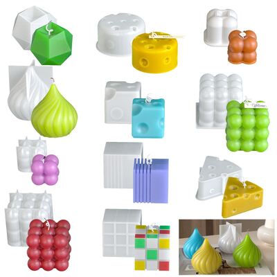 DIY Square Cube Onion Head Geometric Stereoscopic Aromatherapy Gypsum Candle Decoration Silicone Mold Wholesale