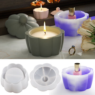 Crystal drip glue lace storage jar DIY cement gypsum candle cup decoration table silicone mold