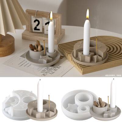 Circular Star Moon Fragrance Insert Candle Base Silicone Mold Aromatherapy Candlestick Pendant Gypsum Mold