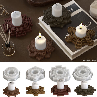 2-in-a-row circular hollow patterned cup coaster, table, drip glue mold, DIY aromatherapy gypsum mat, silicone mold