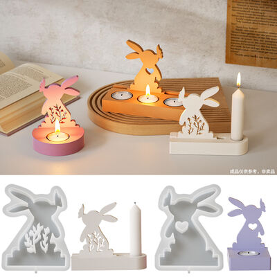 DIY Garden Hollow Branch Love Rabbit Ornament Aromatherapy Candlestick Ornament Gypsum Mold