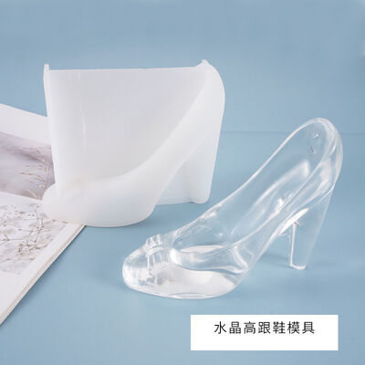 DIY crystal dropper mold for high heels, 3D princess crystal shoes, cake decoration silicone mold