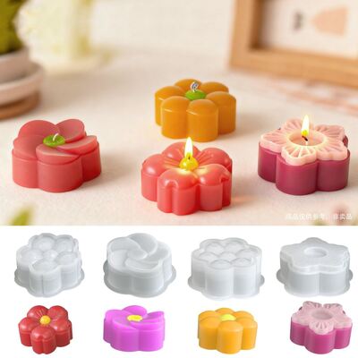 Aromatherapy flower candle gift silicone mold DIY mirror resin gypsum small flower drip glue mold