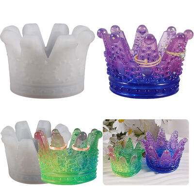Crown storage box silicone mold DIY dropper crown candle holder ashtray jewelry ring holder mold