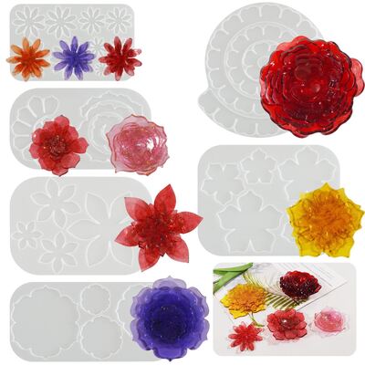 Crystal Dropping Gel Flower Silicone Mold DIY Rose Lotus Chrysanthemum Egg Flower Ornament Mold