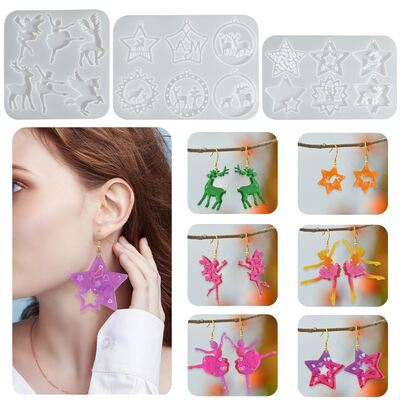 Dropped Angel Ballet Girl Unicorn Bell Pentagram Christmas Elk Hanging Silicone Mold