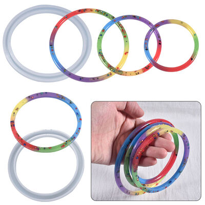 DIY Crystal Dropping Glue Arc Bracelet Mold Round Ring 95mm Decorative Silicone Mold Wholesale
