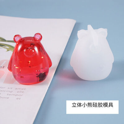 DIY crystal dropper mold, 3D cute cartoon teddy bear, table decoration, mirror silicone mold