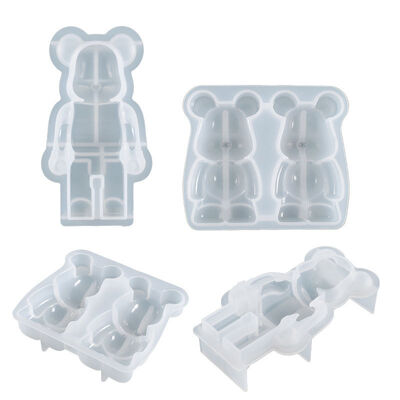DIY Crystal Dropping Glue Aromatherapy Gypsum Candle Grinding Tool Cute Violent Bear Semi Three Dimensional Silicone Mold