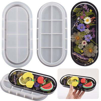 Crystal dropper resin oval dish storage box silicone mold DIY gypsum dish decoration grinding tool