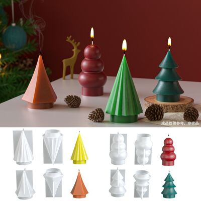 Aromatherapy gypsum resin Christmas tree ornament silicone mold DIY Christmas tree candle mold