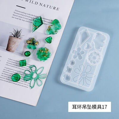 DIY crystal drop glue mold earrings pendant homemade jewelry pendant decorative mirror silicone mold