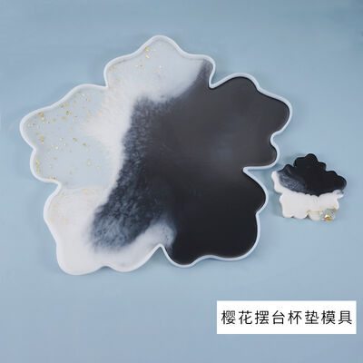 DIY crystal dropper mold flower table large cup cushion ornament cherry blossom base mirror silicone mold