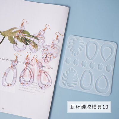 Drip glue mold ear hook earring earring pendant crystal drip glue jewelry pendant decoration silicone mold