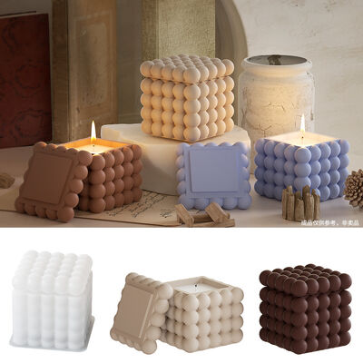 DIY Crystal Dropping Gel Bubble Cube Storage Jar Square Gypsum Storage Box Candle Cup Silicone Mold