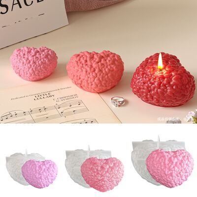 Heart shaped large, medium, small relief heart-shaped pattern gypsum ornament DIY aromatherapy candle souvenir silicone mold