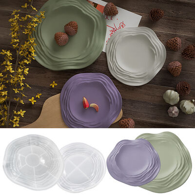 Crystal Drip Glue Gypsum Cement Irregular Tray Silicone Mold Wave Water Ripple Plate Dish Mold