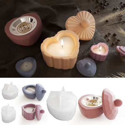DIY crystal dropper resin gypsum heart-shaped diamond shaped candle cup incense burner table decoration silicone mold