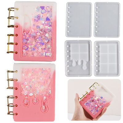Crystal dropper mirror resin ice cream rectangular quicksand notebook cover silicone mold wholesale