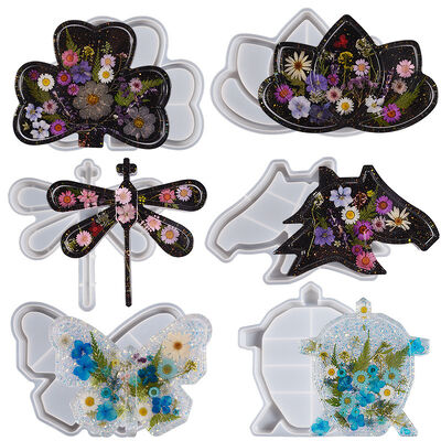 DIY Crystal Dropping Gel Butterfly Dragonfly Turtle Horsehead Lotus Clover Storage Box Silicone Mold