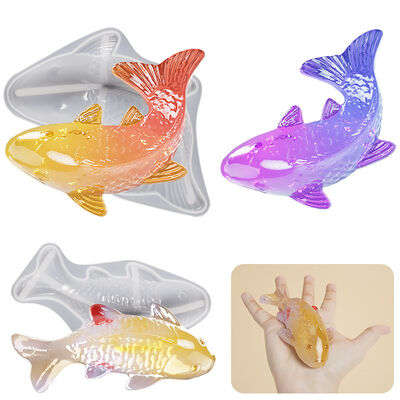 Crystal dropper 3D resin carp goldfish ornament DIY candle aromatherapy gypsum silicone mold