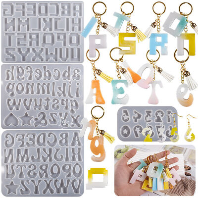 DIY Crystal Dropping Gel Mirror Size English Letter Earrings Pendant Number Pendant Silicone Mold