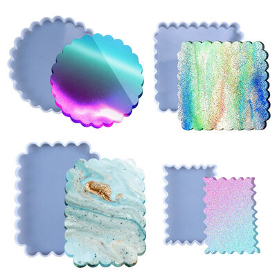 DIY crystal dropper mold, table decoration, square lace table, mirror silicone mold