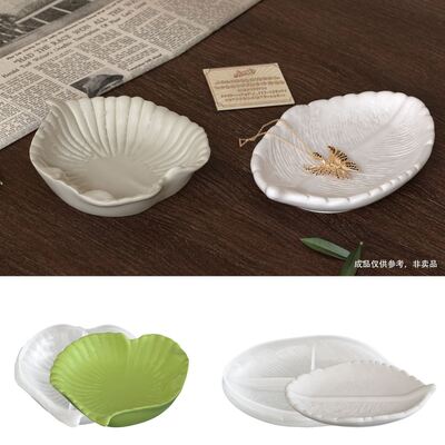 Muelle de silicona de plato popular de frontera DIY aromaterapia bandeja de hojas de resina ornamento de yeso