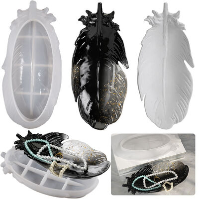 DIY crystal dropper resin feather wing plate ornament mirror plate storage box silicone mold