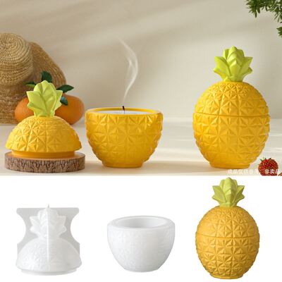 Dropping resin pineapple storage jar silicone mold DIY aromatherapy candle cup table gypsum mold