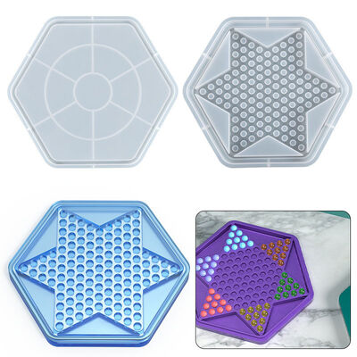 Crystal Drip Glue DIY Resin Grinding Tools Checkers Chess Box Chess Puzzle Silicone Mold Source Goods
