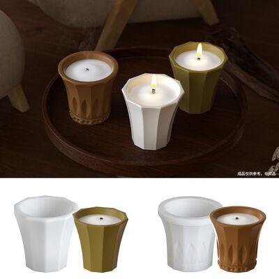 DIY Aromatherapy Gypsum Cement Round Vase Flower Pot Silicone Mold Aromatherapy Candle Cup Gypsum Mold