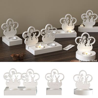 Easter Hot Candlestick Silicone Mold DIY Flower Grass Rabbit Insert Board Pendant Gypsum Mold