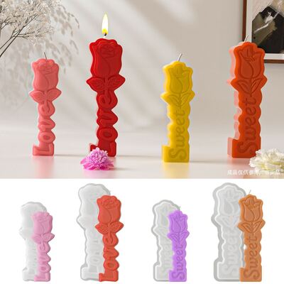 New Rose, Tulip, Flower Candle Ornament Silicone Mold Aromatherapy Gypsum Dropping Mold