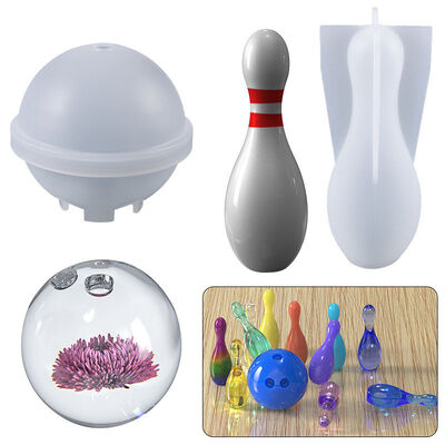 DIY crystal dropper bowling ball mold, bowling set, home fun play table, silicone mold