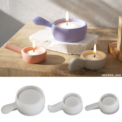 DIY dropper glue cement gypsum candle holder handle candle holder flat bottomed pan candle holder ornament mirror silicone mold