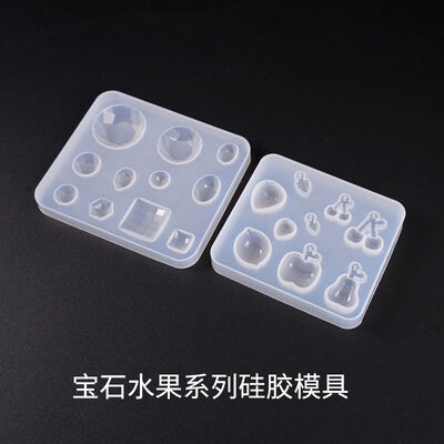Crystal dropper mold diamond gemstone collection mold fruit series apple cherry silicone mold