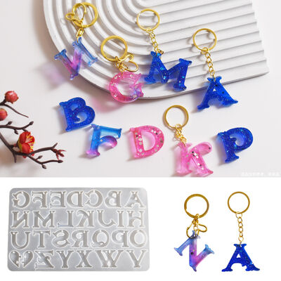 DIY resin shaped 26 English letter dropper mold aromatherapy keychain pendant silicone mold