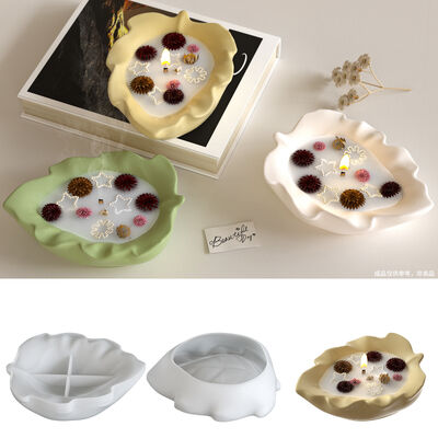 Cross border popular leaf tray silicone mold DIY aromatherapy gypsum leaf tray candle cup mold