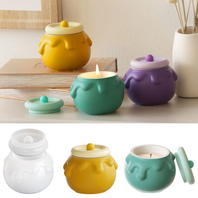 DIY Dropping Resin Gypsum Cream Honey Can Storage Box Candle Cup Jewelry Decoration Decoration Silicone Mold