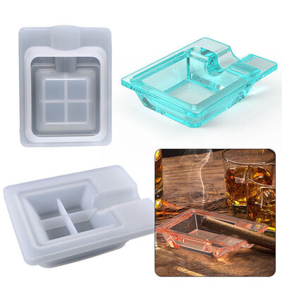 DIY crystal dropper ashtray mold, cigar ashtray, table decoration, storage box, silicone mold