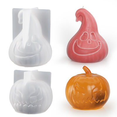 DIY Crystal Dropping Gel 3D Pumpkin Mold Halloween Aromatherapy Gypsum Candle Silicone Mold
