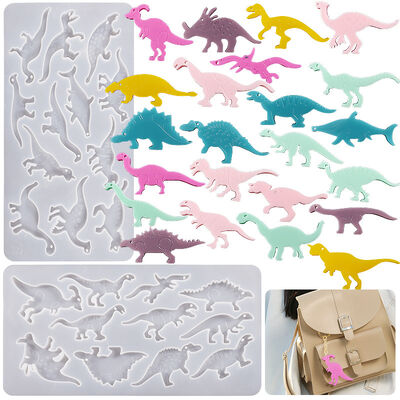 Dropped dinosaur keychain resin mold full board dinosaur necklace pendant earrings cake decoration DIY silicone grinder