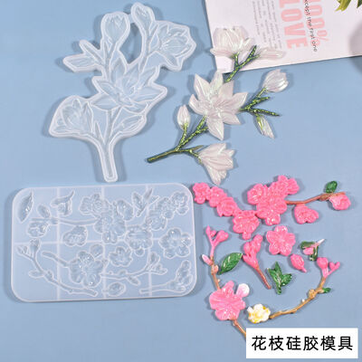DIY crystal dropper mold cake decoration flower mold simulation flower branch jewelry silicone mold