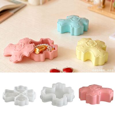 DIY Easter Aromatherapy Gypsum Resin Drop Glue Cross Storage Box Candle Container Silicone Mold